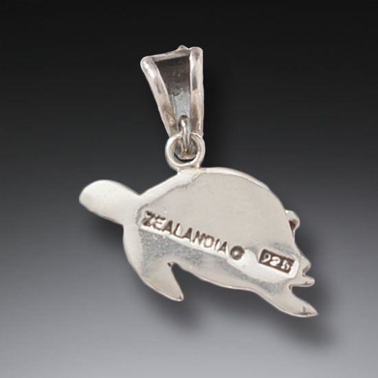 "Turtle Hatchlings" Fossilized Walrus Tusk and Sterling Silver Pendant