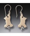 FOSSILIZED MAMMOTH IVORY BEAR EARRINGS - OUT ON A LIMB