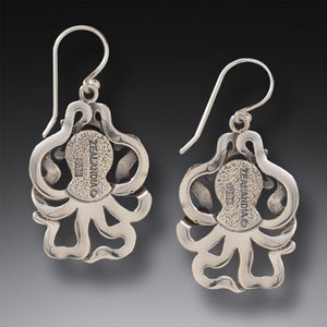 "Octopus Earrings" Fossilized Walrus Octopus Earrings