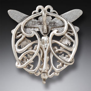 "Nouveau Dragonfly" Fossilized Walrus Tusk Dragonfly Pendant