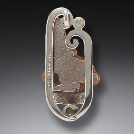 "Ecstasy" Ancient Fossilized Mammoth Tusk and Peridot Silver Pendant